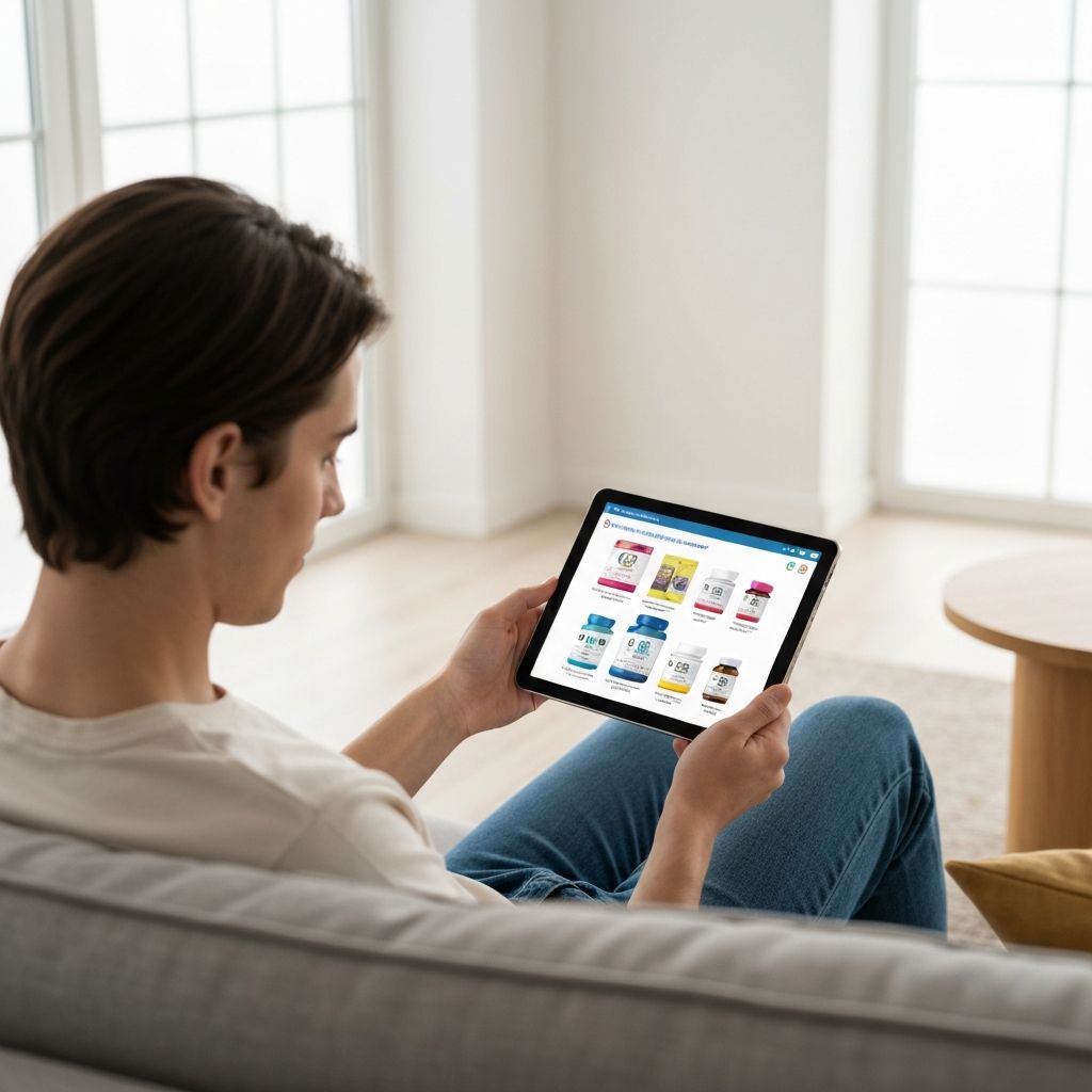 User browsing digital catalog interface on tablet device